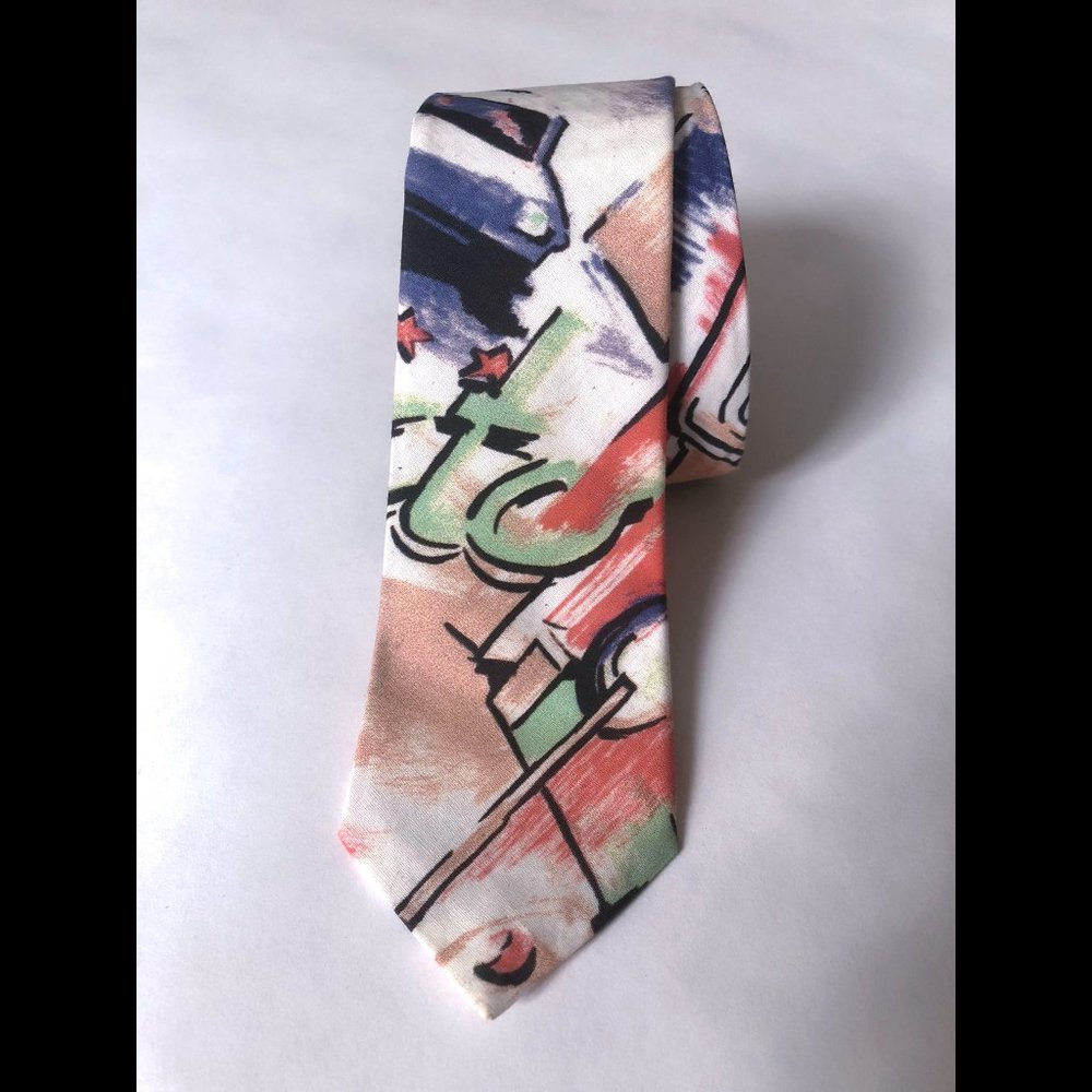 Hentsch Man Printed Multicolor Cotton Tie